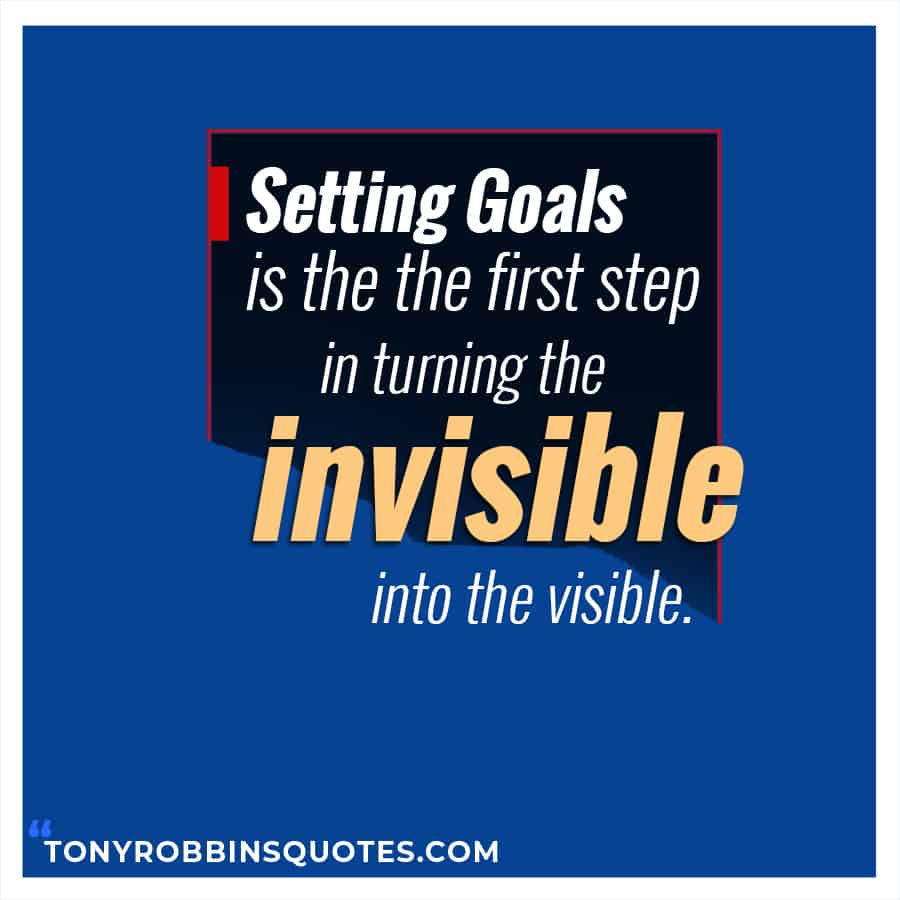 setting goals is the first step quote